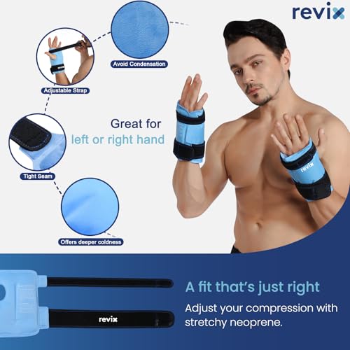 REVIX Wrist Ice Pack Wraps for Carpal Discomfort Soothing (2-Piece Set) Reusable Gel Hand Ice Packs, Cold Pack with Cold Compress, Promote Flexibility and Reduce Fatigue - style: Blue-2packs