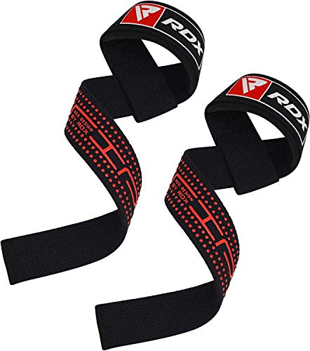 RDX Lifting Straps for Weightlifting –100% Cotton Heavy Duty Gym Wrist Strap with 5MM Neoprene Padding, 60CM Anti-Slip Hand Grip Wraps for Deadlifts Powerlifting Workouts Strength Training, Men Women - color: Dotted Black