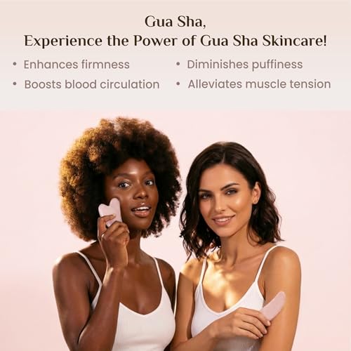 Rena Chris Guasha Massage Tool, 4 pcs Gua Sha Facial Tool, Guasha Board for SPA Acupuncture Therapy Trigger Point Treatment, Gua Sha Scraping Massage Tool (Pink) - color: Pink