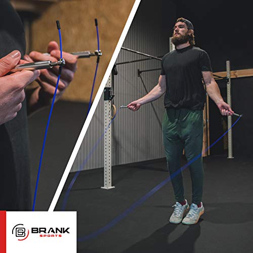 BRANK SPORTS® Pack of 2 Replacement Steel Ropes for all Jump Ropes | Length 12' | 2 Diameters and 7 Colors to Choose From | Replacement Bindings Included | Ideal for Advanced to Double Under - color: Blue