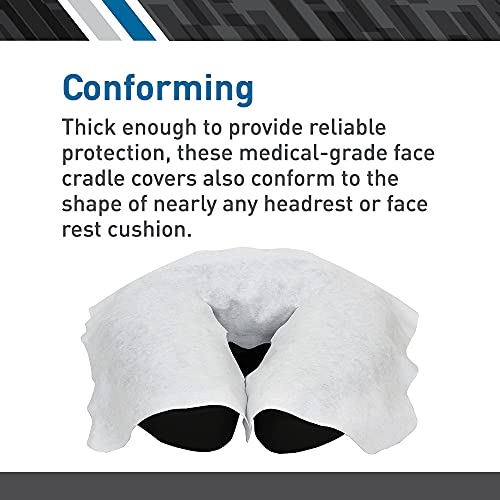 BodyMed Disposable Face Cradle Covers - 1 Pack of 100 Sheets - Medical-Grade, Ultra Soft, Luxurious, Non-Sticking Massage Face Covers/Headrest Covers for Massage Tables & Massage Chairs - size: 100 Count