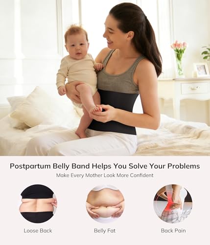 LODAY 2 in 1 Postpartum Recovery Belt,Body Wraps Works for Tighten Loose Skin - color: Black, size: X-Large