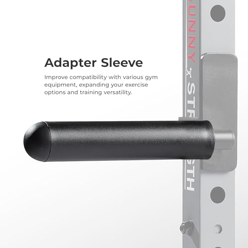 Sunny Health & Fitness Power Cage Squat Rack Attachments for Home Gym | Strength Training, Expanded Workout Variety, Durable Construction, Secure Fit, Quick Installation, Versatile Exercise Support - style: Olympic Adapter