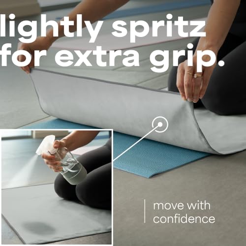S&T INC. Aura Yoga Mat Towel, Quick Dry Towel, Soft and Absorbent for Gym, Pilates, and Hot Yoga Mat, 2 Pack, 26.5 inches x 72 inches, Microfiber, Grey - color: Grey (2 Pack)