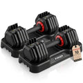 PIRIER Adjustable Dumbbell Set 25/50LB Dumbbells Weight, 10-in-1/18-in-1 Weight Dumbbell with Anti-Slip Metal Handle and Bicep Supports for Comprehensive Full Body Strength Training - color: Black-25LB-Pair