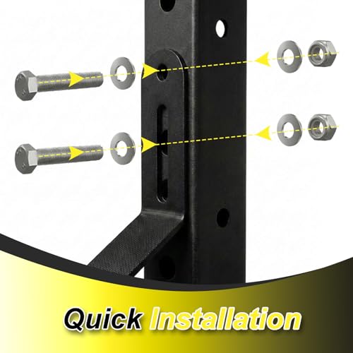 J Bryant Kettlebell Rack Storage Attachment, Heavy Duty Steel Kettlebell Holder for Power Cage & Squat Rack - color: Black Single Kettlebell Holder