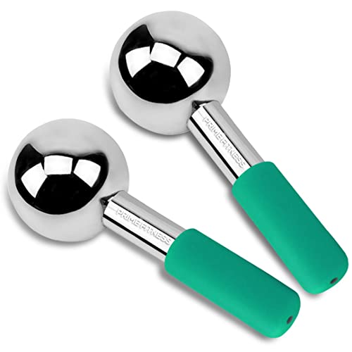 Ice Globes for Facials | Unbreakable Steel Cooling Roller | Cryo Sticks for Face | Massager for Face Neck & Eyes | Skin Care for Dark Circles, Puffiness, Wrinkles, Collagen Production (Green) - color: Green