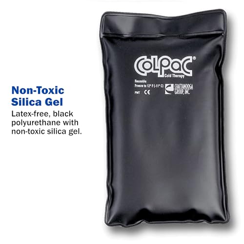 Chattanooga ColPac, Reusable Gel Ice Pack for Cold Therapy, 6.5" x 11" Half Size 2 Pack Bundle, Black Polyurethane, with a Lumintrail Drawstring Bag - color: Black, size: Half Size (2 Pack)