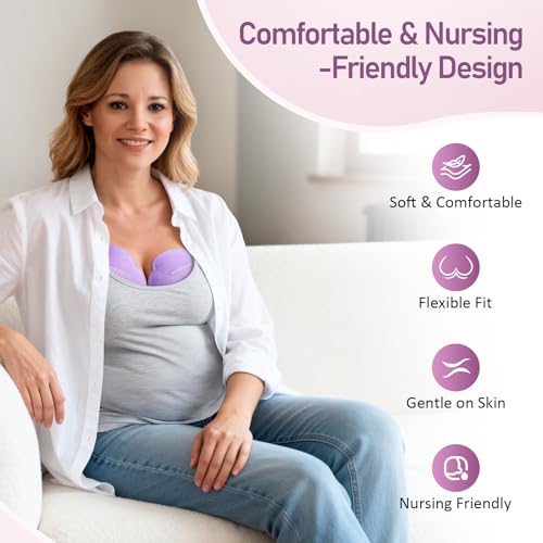 Comfytemp Breast Ice Packs, FSA Eligible HSA, Postpartum breastfeeding Essentials, Larger Dual-Sided Hot & Cold Breast Gel Ice Pads, Reusable Breastfeeding Therapy for Pain Relief, New Mom Item, 2Pack - size: 2 Count (Pack of 1)
