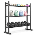 Goplus 3-Tier Dumbbell Rack, 529LB Capacity Heavy-Duty Adjustable Weight Rack Stand for Home Gym, Space-Saving Metal Dumbbell Storage Organizer for Kettlebells, Weight Plates