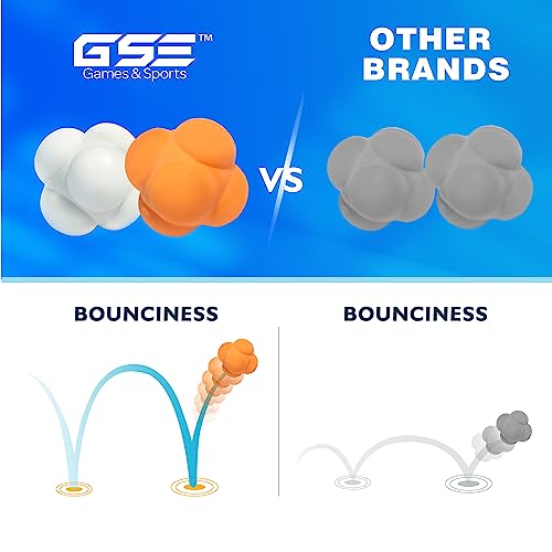 GSE Games & Sports Expert Sports Reaction Balls, Reactivity Ball for Field Training, Agility Trainer for Baseball, Rubber Bounce Balls for Hand-Eye Coordination & Speed Reflex Training - color: Orange, style: 1-Pack