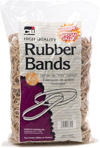 Charles Leonard Rubber Bands, 84 (3-1/2 x 1/2 Inches), Amber, 1 Pound Bag (56684) - color: Beige, size: 1LB WIDE