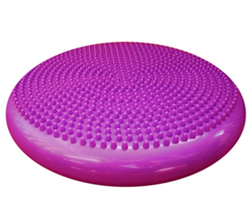 AppleRound Inflated Wobble Cushion with Hand Pump, Air Stability Board (Extra Thick), Core Balance Disc for Adults, Sensory Wiggle Seat for Kids, Flexible Seating for All Age, 13.5in / 34cm Diameter - color: Purple
