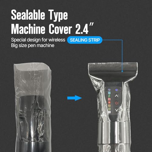 300pcs Tattoo Machine Covers Sealable Type - Black 2.4×8 Inch Tattoo Pen Covers Bags Sleeves for Cartridge Machine - Professional Tattoo Supplies & Accessories (Black (2.4×8 inch)) - color: Black (2.4×8 inch)