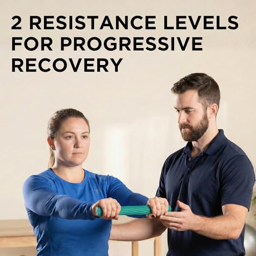 THERABAND FlexBar, Resistance Bars for Tennis Elbow & Grip Strength, Color-Coded Therapy Bars for Tendonitis & Golfer’s Elbow - color: Green/Blue, size: 2 Pack