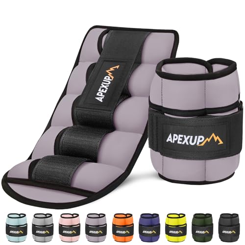APEXUP Adjustable Ankle Weights for Women and Men, Modularized Leg Weight Straps for Yoga, Walking, Running, Aerobics, Gym, Physical Therapy - color: Pastel Purple, size: 5 lbs x2