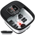 HOSPAN Collapsible Foot Spa with Heat, Bubble, Red Light, and Temperature Control, Foot Bath Massager with 8 Shiatsu Massage Rollers, Pedicure Foot Spa for Relaxation and Stress Relief, Black - color: Black