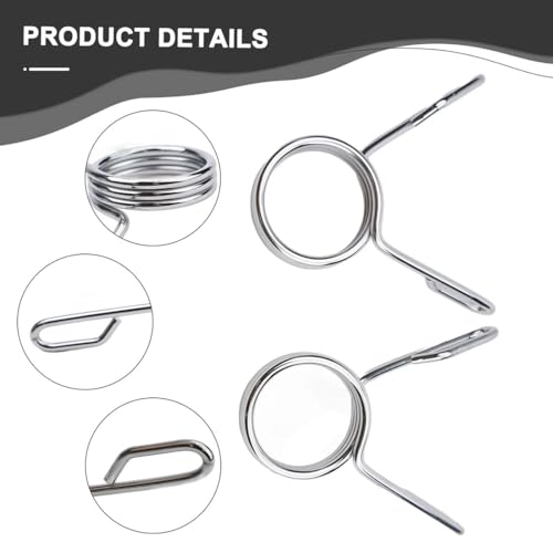 Barbell Spring Collars Dumbbell Clamps Lock Clips Gym Olympic Barbell Circlips Buckles 2 Inches Metal Weight Lifting Accessory 2 Pack