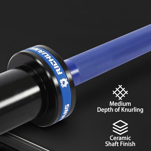 Ceramic Olympic Barbell 4/5/6FT – Short 2" Bar for Home Gym | Alloy/A3/45 steel. 400-500LB. 28mm knurled grip. Brass bushings. Squat, bench, deadlift, hip thrust. Fits standard plates. - color: Blue, size: 4FT-400LBS