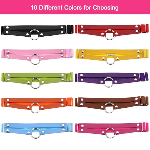 Adjustable O-ring Leg Garter, Elastic Thigh Garters Belt for Women, 1 Pair - color: Rose Red