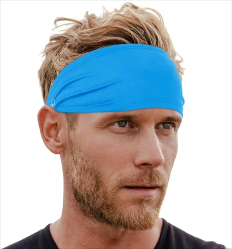 Tough Headwear Mens Headband | Sweat Headbands for Men Women Working Out Running Sports – Athletic Sweat Band Exercise - color: (1 pack) Cool Blue