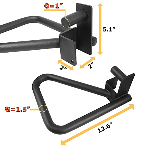 A2ZCARE Dip Bar Attachment for Squat Rack - Multi Grip Set of 2 for Strength Training, Pull up, Push up 2x2 inch Power Cage Squat Rack - Pair