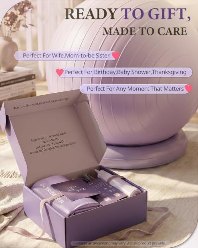 Trideer Yoga Ball Chair with Base for Office Desk, Exercise & Stability Ball Seat, Pilates Ball for Core Training, Pregnancy Ball, Back Pain Relief & Active Sitting - color: Lavender, size: L(23-26inches/58-65cm)