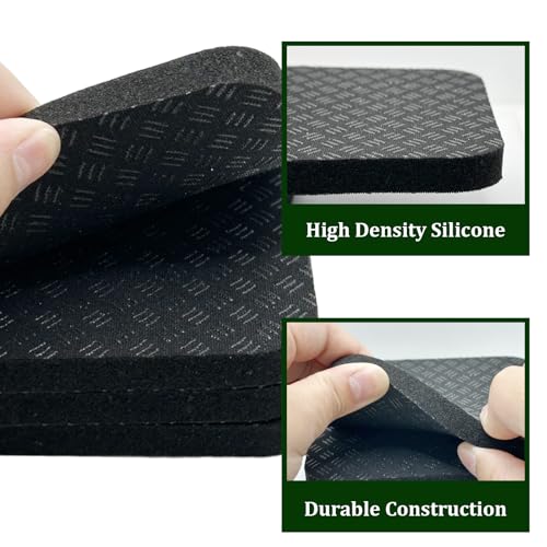 4PCS Anti-Slip Treadmill Mat Pads, 10MM Thick High Density Anti Vibration Walking Pad Mats, 4" x 4" Shock Absorbing Rubber Pads for Stationary Bike, Rowing Machine, Home Gym Floor Protection - size: 10MM - Square - 4PCS