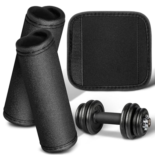 Yardwe 3pcs Detachable Anti-Slip Pull-up Handle Grip Sleeves Protective Pads for Doorway Horizontal Bars Dumbbells Barbells, Black - color: Black
