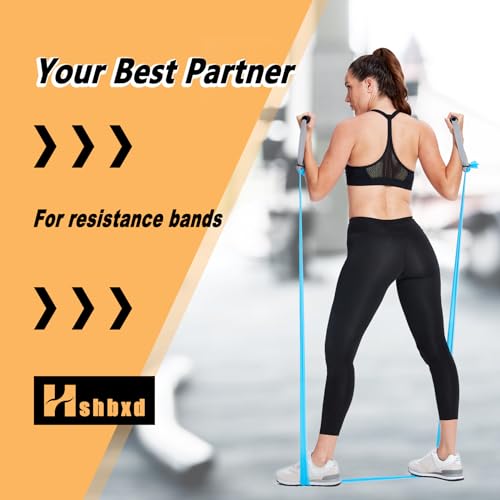Hshbxd Resistance Band Handles & Accessories Kit for Elastic Bands & Tubes, Modern Silver and Black Nylon Exercise Strap Accessories