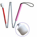 Aluminum Mobility Folding Cane for the Blind (Folds Down 4 Sections) White Cane, Pink Handle