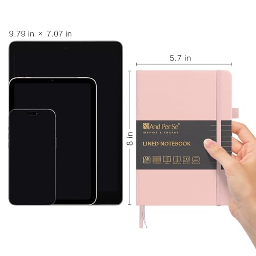 &And Per Se Lined Notebooks 3-Pack Gift Set, A5 Hardcover Journals, 160 Pages 100gsm Thick Paper, 3 Assorted Colors (Cyan, Pink & Purple) - color: Cyan,Pink&Purple, style: 3 Pack-Lined