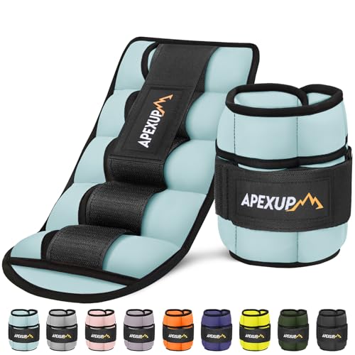APEXUP Adjustable Ankle Weights for Women and Men, Modularized Leg Weight Straps for Yoga, Walking, Running, Aerobics, Gym, Physical Therapy - color: Pastel Blue, size: 5 lbs x2