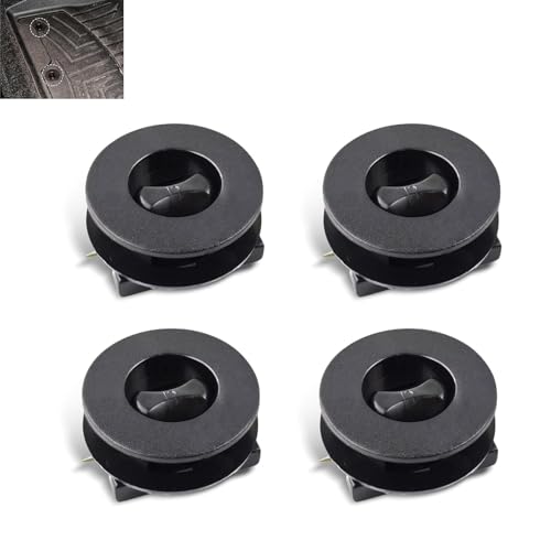 4PCS Car Carpet Fixing Clips, Double-Layer Twist Lock Interior Anti-Slip Locking Fastener Clips, Plastic Floor Mat Non-Slip Floor Mat Buckle, Universal for Most Cars (Black)