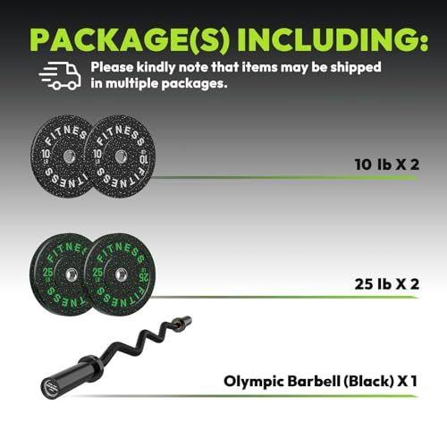 HANDBODE Olympic EZ Curl Bar 4 ft / 6.2 ft Barbell 2 Inch, 500lb / 700lb Capacity, Chrome Curling Bar for Weight Lifting, Biceps, Hip Thrusts, Squat, Home Gym Workouts - color: 4ft Curl Bar with 70lb Plates
