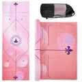 Yoga Towels, Non Slip Hot Yoga Mat Towel with Grip Dots,Super-Absorbent Soft Microfiber Yoga Blanket for Pilates, Fitness and Workout 72inch x 24inch - color: Pink Line