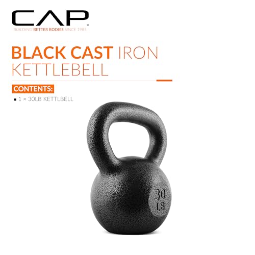 CAP Barbell Cast Iron Kettlebell - Singles and Sets, Multiple Weight Choices - size: 30.0 Pounds