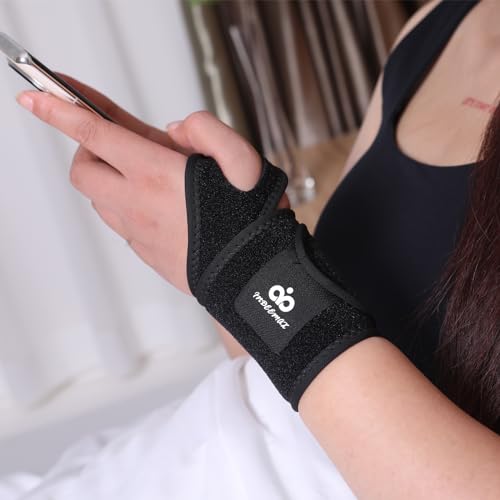 INDEEMAX 2 Pack Copper Wrist Brace Support for Carpal Tunnel, Pain Relief, Arthritis, Tendonitis, Adjustable Wrist Braces Compression Wraps Both Hands, Fit for Men and Women, Black - color: Black