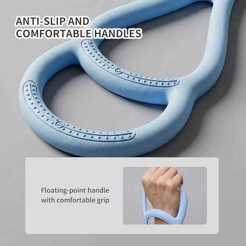PROIRON Figure 8 Resistance Bands with Handles Exercise Band Stretch Bands for Yoga arm Chest and Shoulder Stretch 8 Shaped Resistance Band for Women - color: Medium-Blue, size: Adjustable
