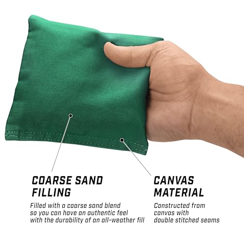 GoSports Classic Cornhole Bean Bags Set of 4-16 Colors Available - Regulation All Weather, Mix and Match - color: Dark Green
