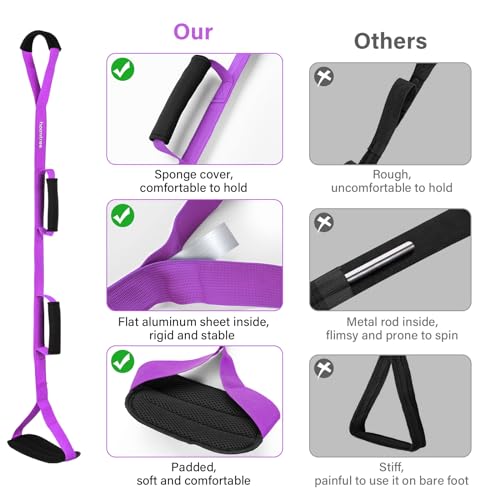 35 Inches Long Leg Lifter Strap with Padded Handgrips and Feet Loop,Rigid Leg Lifter Hip&Knee Replacement Surgery Recovery Kit,Foot Lifter Easily Get in and Out of Bed,Car,Wheelchair - color: Pink, size: 35"