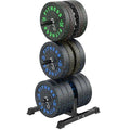 HANDBODE Weight Plate Rack with Barbell Storage, 1100 lbs Capacity | 6-Peg Vertical Holder for 1- or 2-Inch Plates, Heavy-Duty Organizer for Home Gym - style: 530 LB - Set with Rack