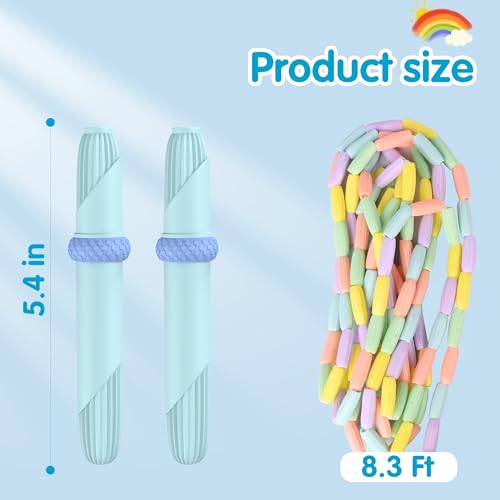 Beaded Jump Rope 1 Pack/2 Pack, ACEONE Segmented Skipping Rope for Kids Adults, Adjustable Tangle-Free Toddler Jumping Rope for Fitness Exercise Training - color: Blue