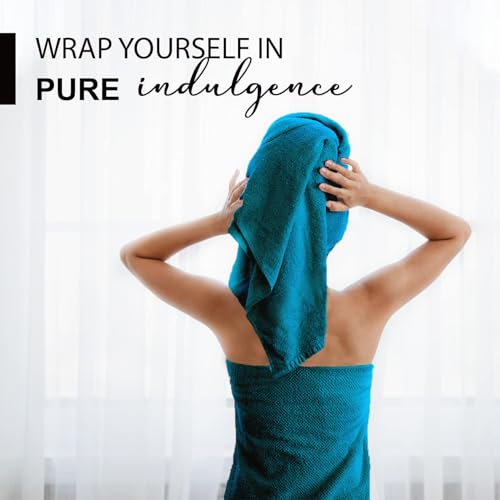 KAHAF COLLECTION 100% Cotton Bath Towels, 24x48 Pack of 6 Towels, Quick Dry, Highly Absorbent, Soft Feel Towel, Gym, Spa, Bathroom, Shower, Pool, Luxury Soft Towels (Teal, KC-2448-6-TEAL) - color: Teal, size: 24x48 - 6 Pack