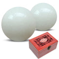 Natural Marble Baoding Chinese Meditation Balls, Stress Relief Hand Exercise Therapy Set with an Upgraded Shockproof Imitation Wood Box, 2-Piece Set,White Small-1.38" - color: White, size: Small-1.38"