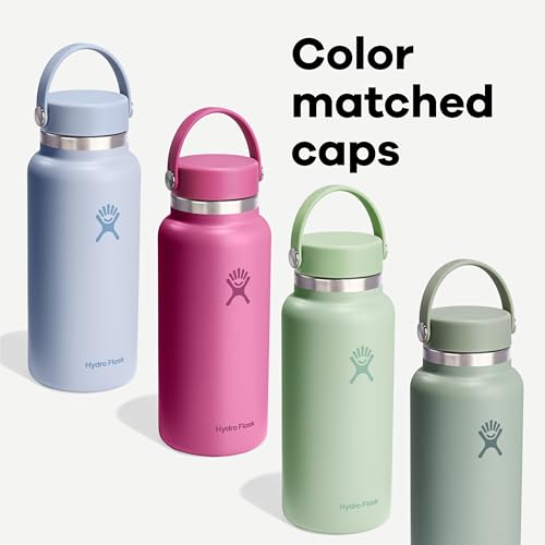 Hydro Flask Water Bottle - Insulated Stainless Steel - Wide Mouth Flex Lid, Non Spill, Leakproof and Refillable in 20 Oz Tonal Agave - color: Tonal Agave, style: 20 Oz