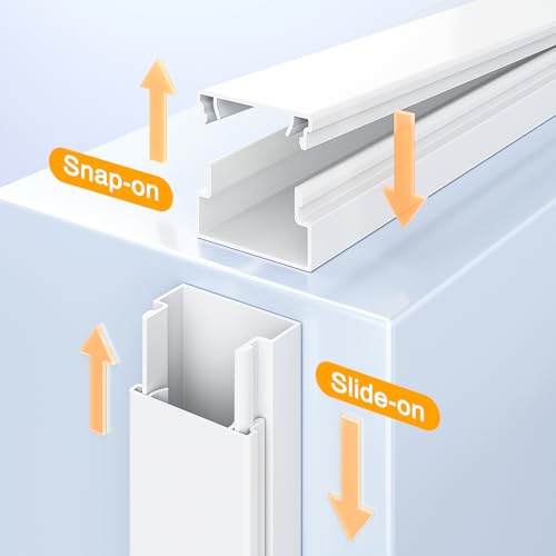 Delamu TV Cord Hider, 315in Wire Covers for 3-4 Cords on Wall, Large Cable Hider Cord Covers for Wires, Cable Management Wire Hiders for TV for Wall, L15.7X W1.18x H0.6in, White - color: White, size: 315in L x 1.18in W x 0.6in H
