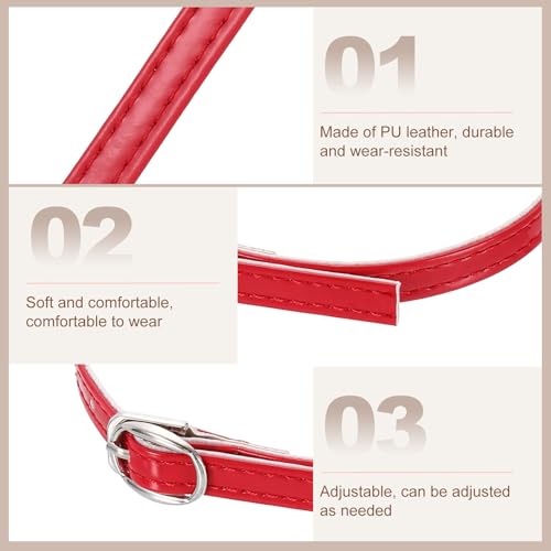 uxcell Replacement Ankle Strap for Heels Detachable Shoe Straps PU Leather Shoe Band - color: Piano Red