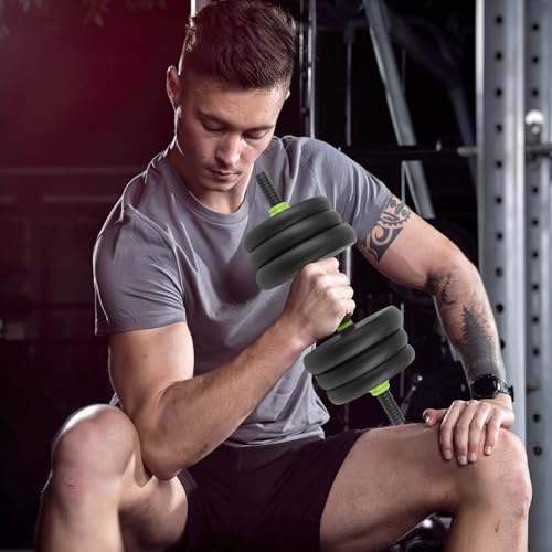 Adjustable Weight Set 66/88 Lbs, 4-in-1 Dumbbell Set and Barbell Weight Set for Home Gym, Converts to Kettlebell & Push-Up Stand, Free Weights Dumbbells Set for Men & Women Full Body Workout - size: 44 Lb-Round