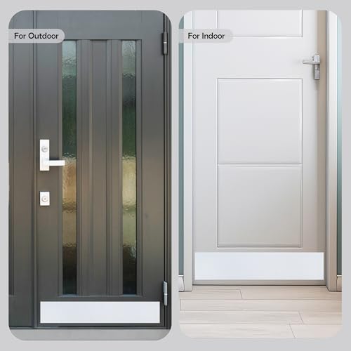 Rubber Bond Kick Plates (2 Pack) 6" x 33" - Effortless Peel & Stick - Prevents Dents & Scratches - Self-Adhesive & Universal Fit (White) - color: White, size: Kick Plate - 2 Pack - 6"x34"